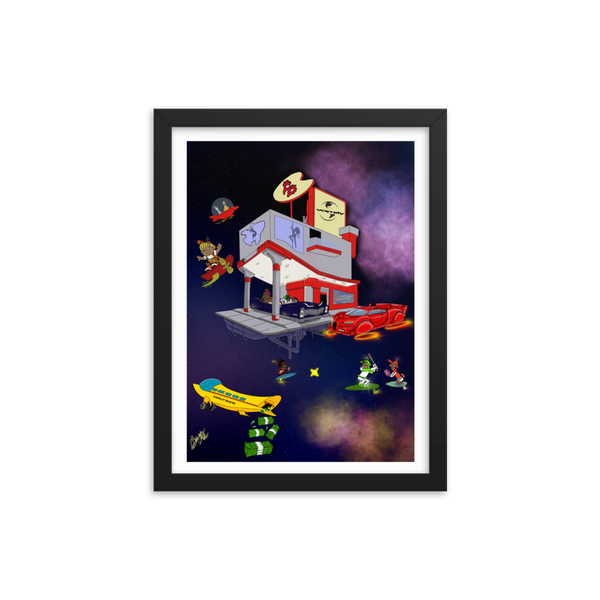 FD Futuristic Vamily House Framed poster