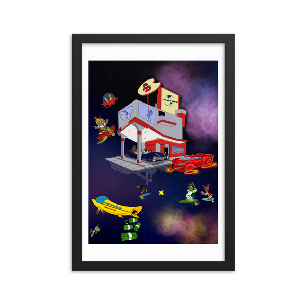 FD Futuristic Vamily House Framed poster