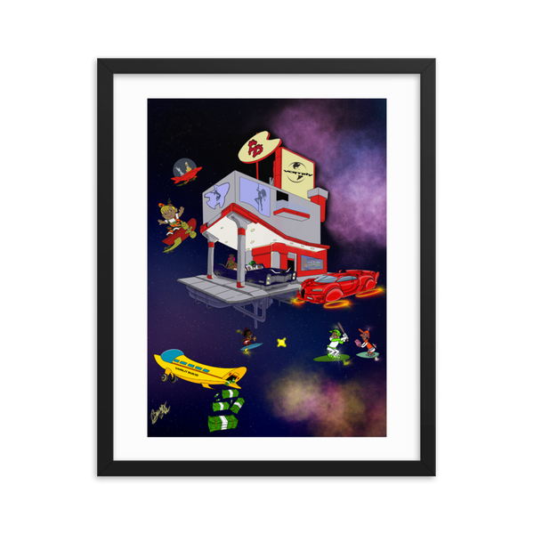 FD Futuristic Vamily House Framed poster