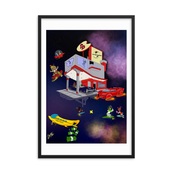 FD Futuristic Vamily House Framed poster