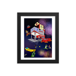 FD Futuristic Vamily House Framed poster