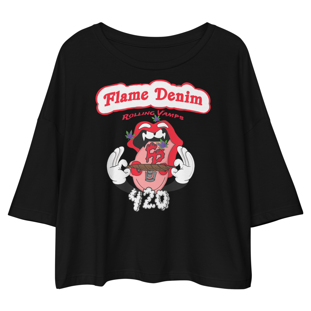 FD Rolling Vamps 420 Remix Loose crop top