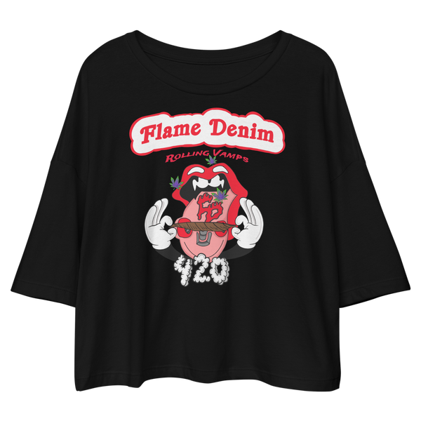 FD Rolling Vamps 420 Remix Loose crop top