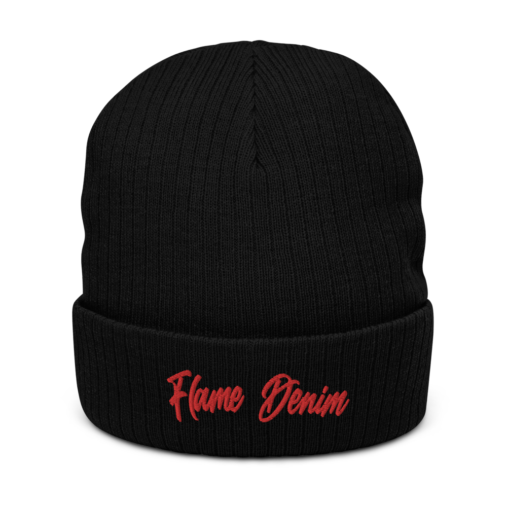 FD Cursive cuffed beanie