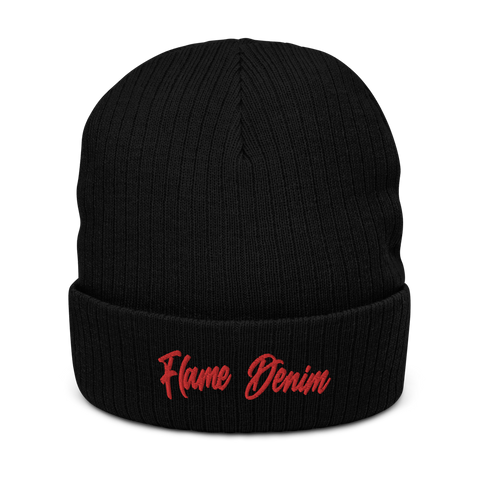 FD Cursive cuffed beanie