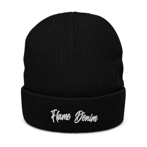 FD Cursive cuffed beanie