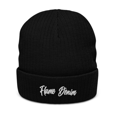 FD Cursive cuffed beanie