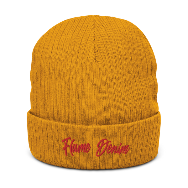 FD Cursive cuffed beanie