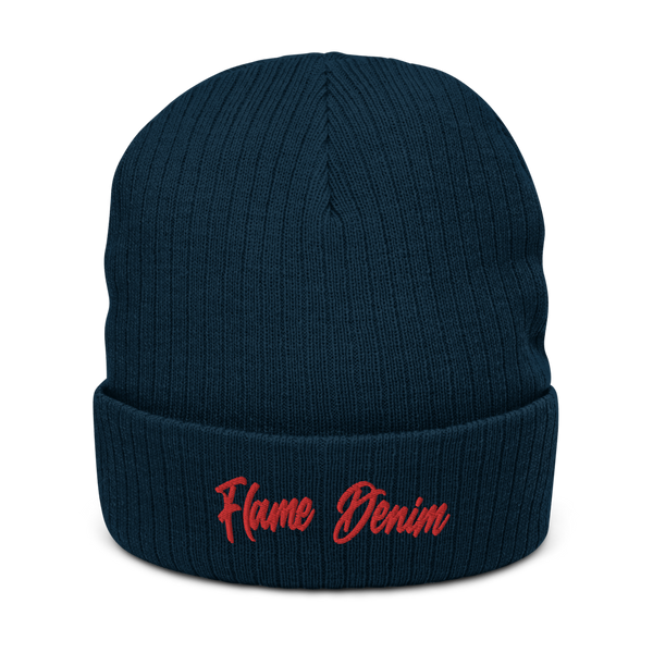 FD Cursive cuffed beanie